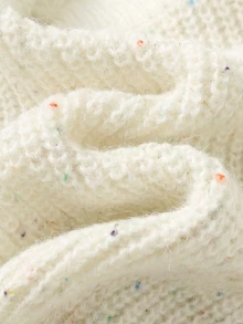 Cozy Pixies 女嬰愛心泡泡花刺繡彩色波點網紗半高領長袖套頭毛衣，百搭時尚，可愛田園休閒風，適合假期、室內外、滑雪、日常等多種場合 - 米色 - 查看 8