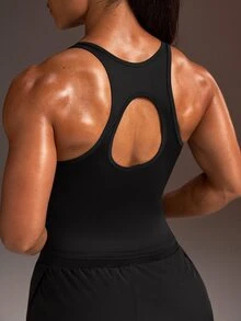 Powerista Women's Black Racerback Sports Tank Top - Black - View 3