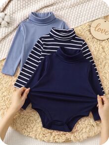 SHEIN 3件組男嬰秋冬連身衣 - 彩色 - 查看 1