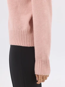 KÆRIA Hus Roll Neck Jumper - Refined Wool Blend Knit - Powder Pink - Relaxed Fit, Minimalist, Layering, Polished - Pink - View 6