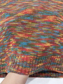 Trelyra European & American Vintage Colorful Yarn V-Neck Knitted Sweater, Versatile Casual Long Sleeve Color-Block Pullover Base Layer Top, Daily Commute Autumn/Winter - Multicolor - View 8