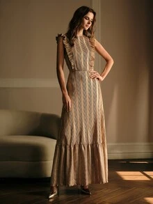 MOTF PREMIUM ELEGANT ELEGANT WOMEN'S LONG DRESS FOR BANQUET - Mocha Brown - View 4