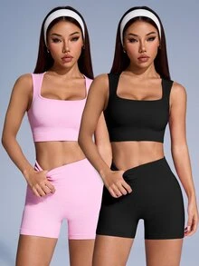 Velisys Velisys 女款素色羅紋運動套裝 - 彩色 - 查看 4