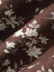 DAZY 幼女花卉滿版印花休閒寬鬆蕾絲飾邊拼接下著 - 咖啡棕 - 查看 7