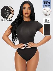 SHEIN PETITE 純色修身連身衣，適合嬌小女性 - 深灰色 - 查看 11