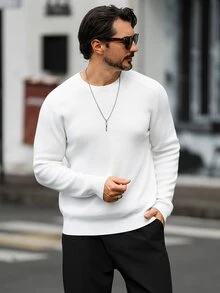 Marcello Vane 男士極簡百搭長袖針織衫，適合日常穿著 - 彩色 - 查看 3