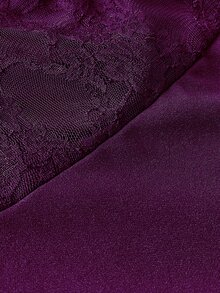 Viva Relle 情人節大尺碼露肩修身網紗長袖洋裝 秋季 - 紫色 - 查看 8
