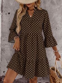 EMERY ROSE Casual Retro Polka Dot Print Plus Size Dress - Multicolor - View 3