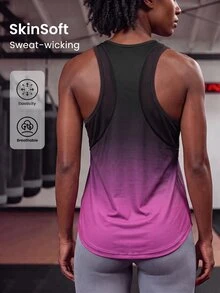 SHEIN Core Rhythm Women's Minimalist Gradient Versatile Sports Tank Top For Fitness - Multicolor - View 1