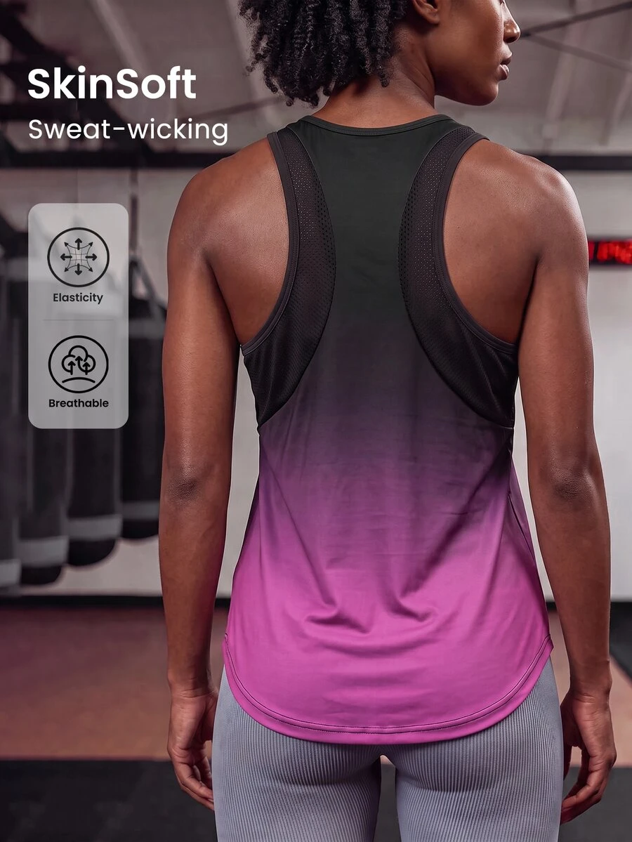 SHEIN Core Rhythm Women's Minimalist Gradient Versatile Sports Tank Top For Fitness - Multicolor - View 1
