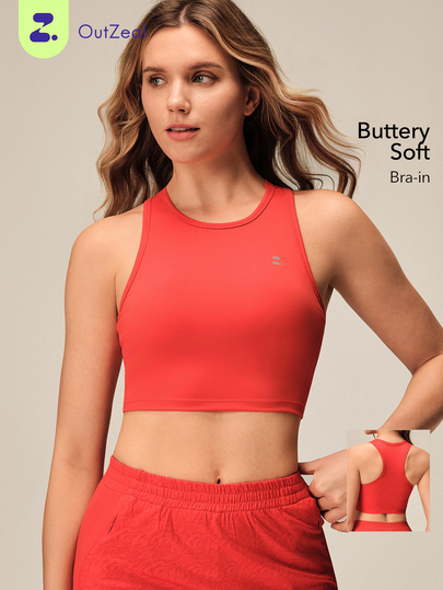 OutZeal Atasan Gym Wanita, Bra Olahraga, Bra Kebugaran, Bra Yoga dengan Bantalan yang Dapat Dilepas, Model Racer Back Vest