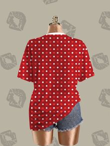 Betty Boop x SHEIN Plus Size Women's Cartoon Print Casual Short Sleeve T-Shirt For Daily Wear - White - View 6