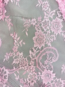 Lavishia 女款蕾絲刺繡透視洋裝拍照造型，黑色花卉，夏季優雅派對之夜女士俱樂部晚裝 - 粉色 - 查看 7