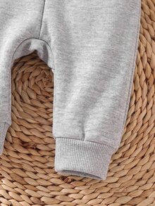SHEIN 5件裝新生兒直筒刷毛加厚運動長褲 多件組 適合冬季 - 彩色 - 查看 7