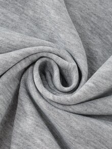 Balvessa V-Neck Colorblock Long Sleeve Asymmetrical Loose Casual Sweatshirt For Women - Grey - View 5