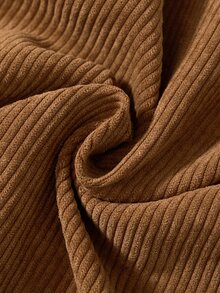Rusticease Damen Große Größen Patchwork Karomuster Kordelzug Taille Weite Beine Locker Lange Hose - Braun - Übersicht 5