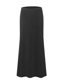 Ocili Women's Long Skirt With Side Slit, 1pc - Black - View 1