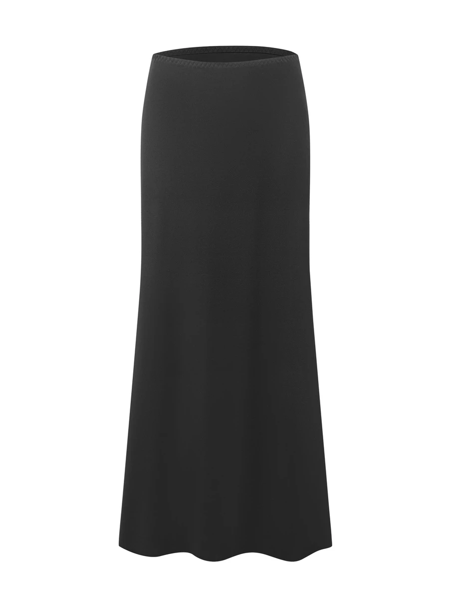 Ocili Women's Long Skirt With Side Slit, 1pc - Black - View 1
