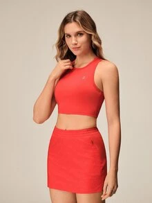 OutZeal Atasan Gym Wanita, Bra Olahraga, Bra Kebugaran, Bra Yoga dengan Bantalan yang Dapat Dilepas, Model Racer Back Vest - Jeruk - View 4