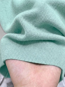 NostaNoir 女款休閒純色圓領短袖針織衫 - 薄荷綠 - 查看 3