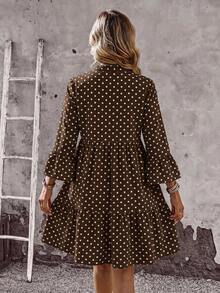 EMERY ROSE Casual Retro Polka Dot Print Plus Size Dress - Multicolor - View 2