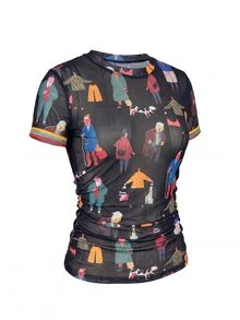 CAJUNI Women's All-Over Print Casual Daily Short Sleeve Top - Multicolor - View 3