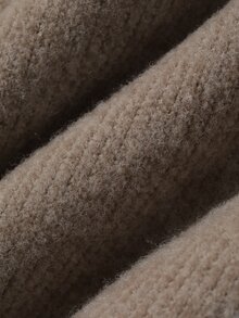 DAZY Women's Short Casual Pullover Sweater - Khaki - View 7