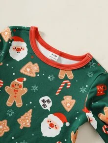 SHEIN 2件組男嬰秋冬休閒可愛聖誕修身居家服套裝 - 彩色 - 查看 5