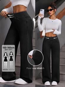 SHEIN PETITE Women's Casual Versatile Everyday Jeans - Black - View 11