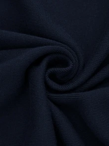 SHEIN Clasi Plus Size Solid Color Knit Casual Dress, Autumn/Winter - Royal Blue - View 6