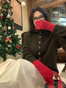 DAZY Women's Solid Color Korean Style Autumn/Winter Cardigan - Black - View 11