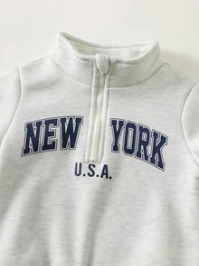 Cozy Pixies 2件組男嬰童休閒日常舒適復古字母印花衛衣套裝，適合秋冬穿著，街頭復古風，輕鬆舒適，兒童秋季疊穿，Y2K運動套裝，適合外出與街拍休閒風 - 灰色 - 查看 4