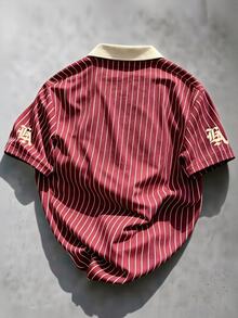 HypeHours 男士大尺碼夏季休閒拼色條紋 Polo 衫 - 彩色 - 查看 2