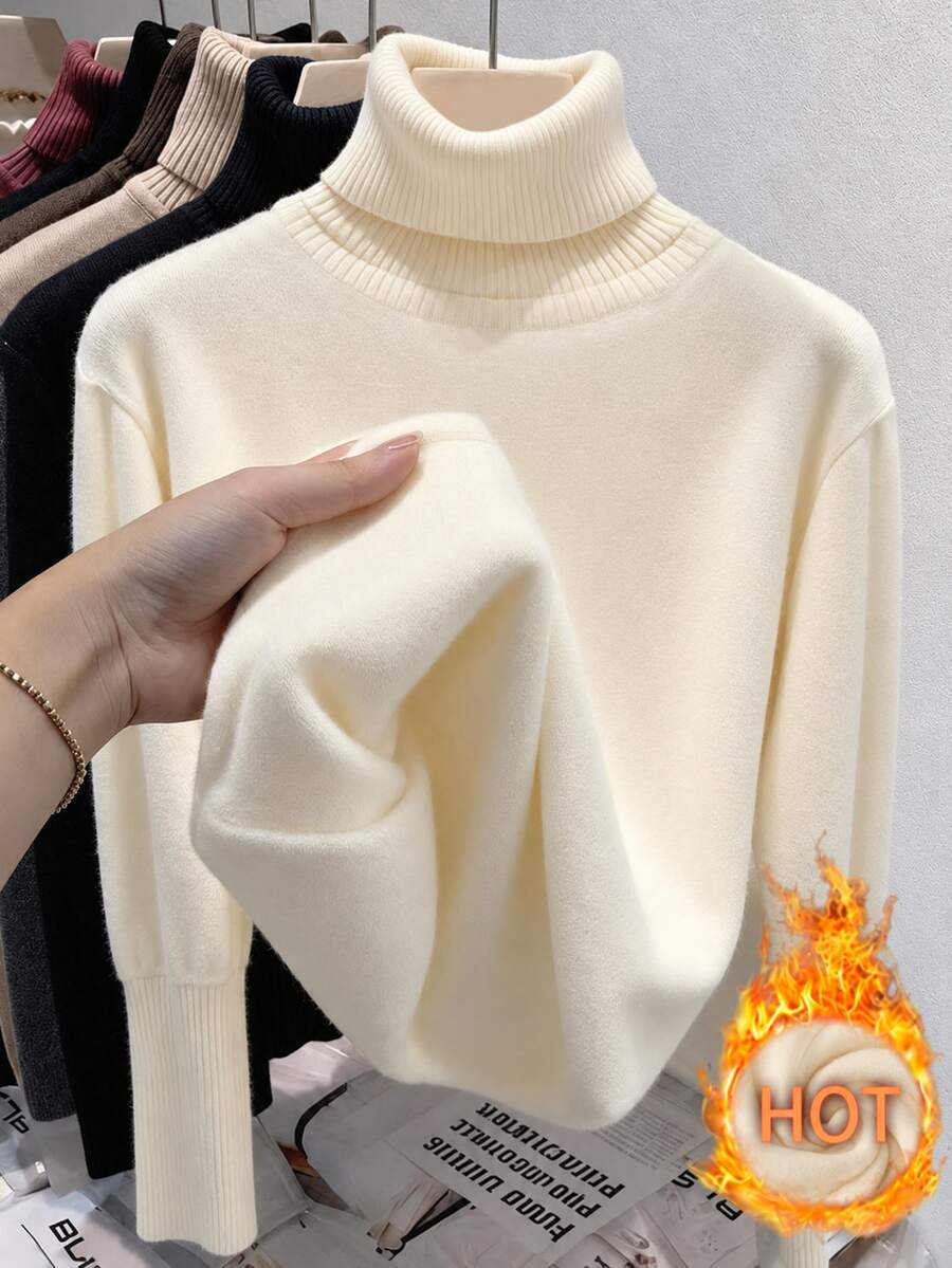 GlowEve CURVE 女款大尺碼高領不對稱下擺上衣,度假穿搭 - 杏色 - 查看 1
