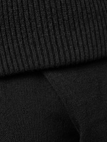 SHEIN BASICS Women's Street Style Off-Shoulder Fashion Sweater Dress - Black - View 9