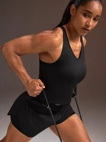 Powerista Women's Black Racerback Sports Tank Top - Black - View 6