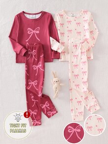 SHEIN 4PCS Young Girls Pajamas - Multicolor - View 4