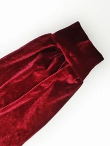 Linhara CURVE Kemeja Rajut Elegan Leher V Ukuran Besar untuk Musim Gugur - Merah - View 4
