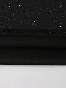 ROMWE MEN Men's Loose Fit Pullover Sweatshirt With Glitter Sequin And Rivet Embellished Cursive Letter Print - Black - View 4