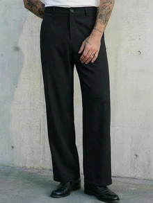 EASEVO Men's Plus Size Button Pocket Business Suit Pants - Black - View 8