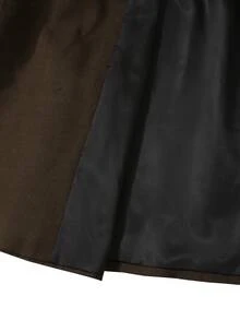 Manfinity Mode Men's Dark Brown Double-Breasted Gold Button Suit Set, Business Slim Fit Wedding Banquet 2 Pieces - Brown - View 5