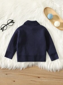 SHEIN 男女嬰兒/幼兒秋冬保暖加厚杏色高領毛衣，嬰兒毛衣，抓絨加厚 - 杏色 - 查看 2