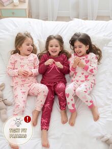 SHEIN 4PCS Young Girls Pajamas - Multicolor - View 2