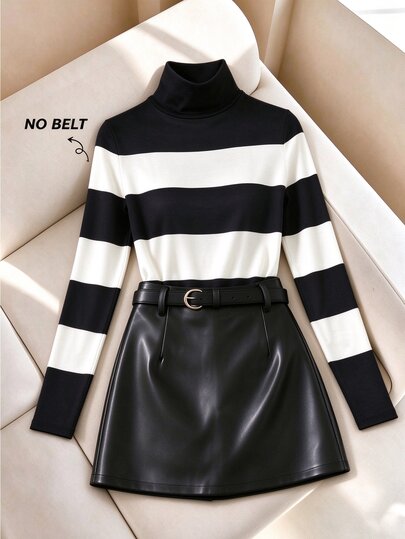 SHEIN Raffinéa Women's Knit Two Pieces Set, Women's Autumn Outfit, Women's Commute Outfit, Women's Elegant Set, Women's Office Outfit, Women's Holiday Outfit, Women's Concert Outfit, Women's Airport Outfit