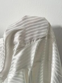 BamGleam Women's Striped Casual Daily Wear Shirt - White - View 9