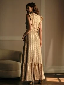 MOTF PREMIUM ELEGANT ELEGANT WOMEN'S LONG DRESS FOR BANQUET - Mocha Brown - View 3