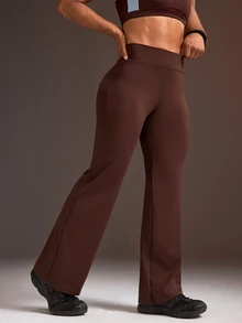 Powerista Celana Panjang Wanita Cokelat Model Pas Badan dengan Kaki Lebar - Coklat - View 6