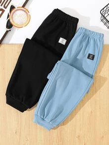 SHEIN 2件組 青少年男孩冬季運動長褲 - 彩色 - 查看 1
