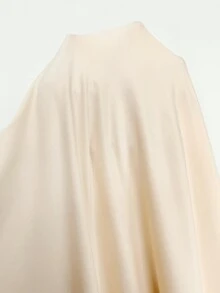 Firerie Plus Size Soft Style Lace Patchwork Pleated Dress - Apricot - View 8