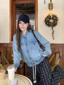 DAZY Women's Autumn/Winter Long Sleeve Single-Breasted Casual Knit Cardigan - Blue - View 2
